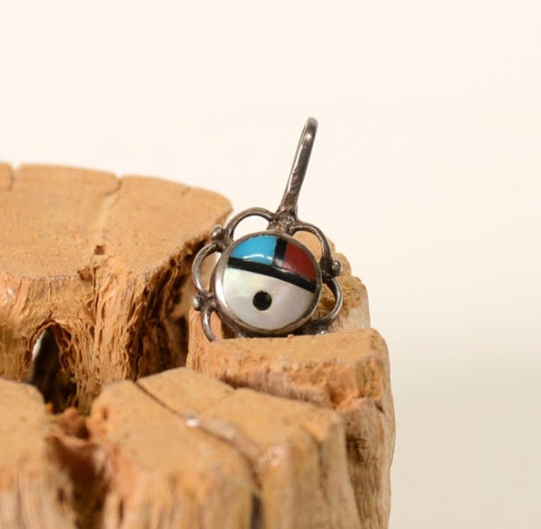 Zuni Sunface Inlaid Pendant