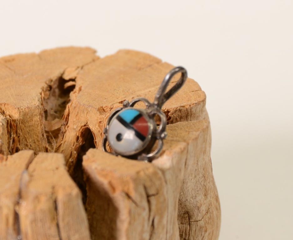 Zuni Sunface Inlaid Pendant