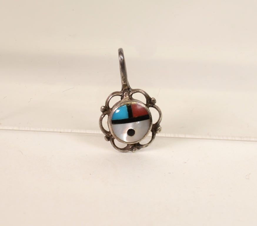 Zuni Sunface Inlaid Pendant