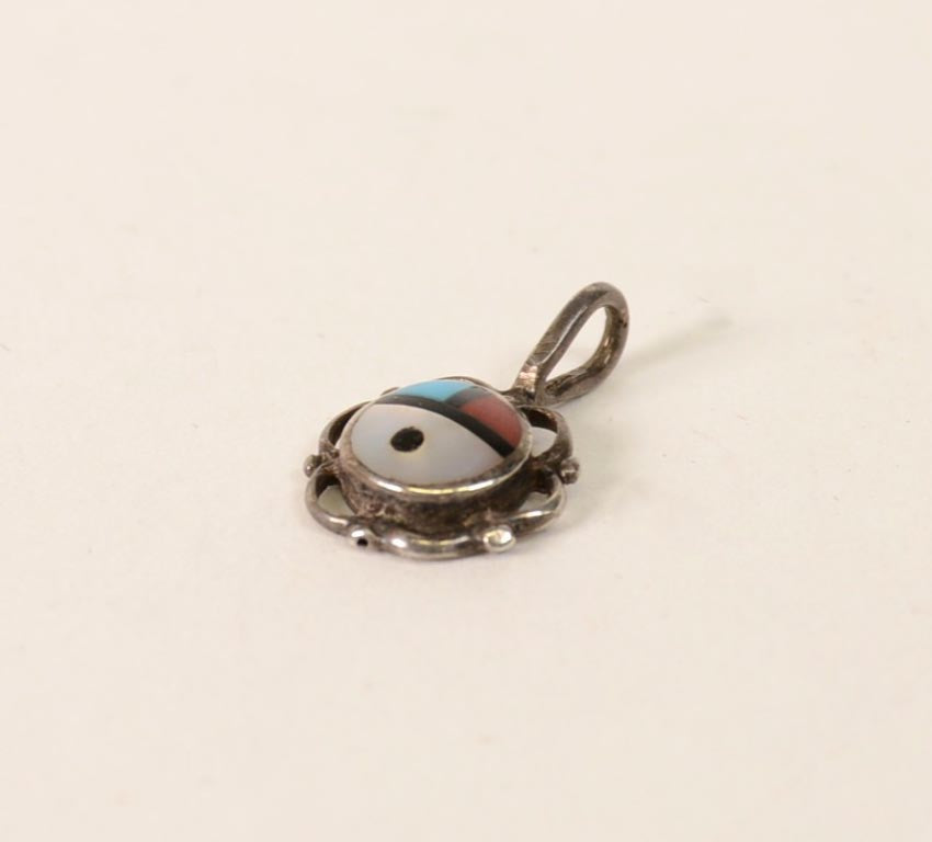 Zuni Sunface Inlaid Pendant