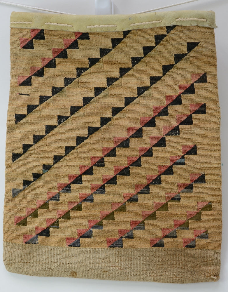 Antique Large Nez Perce Corn Husk Root Bag