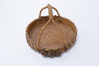 Antique Quinault Northwest Coast Pine Needle and Cone Basket