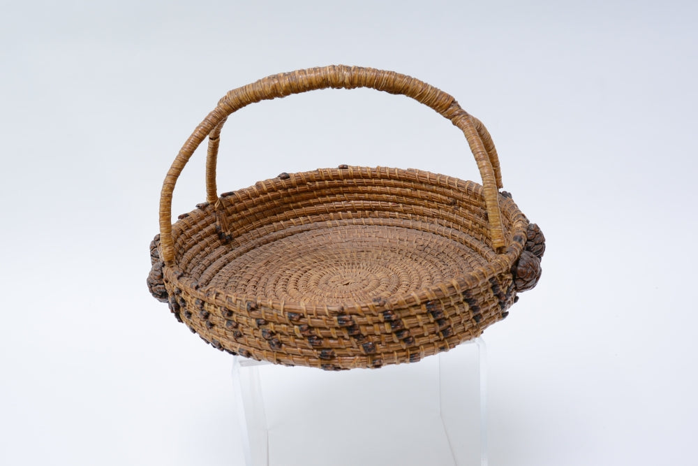 Antique Quinault Northwest Coast Pine Needle and Cone Basket