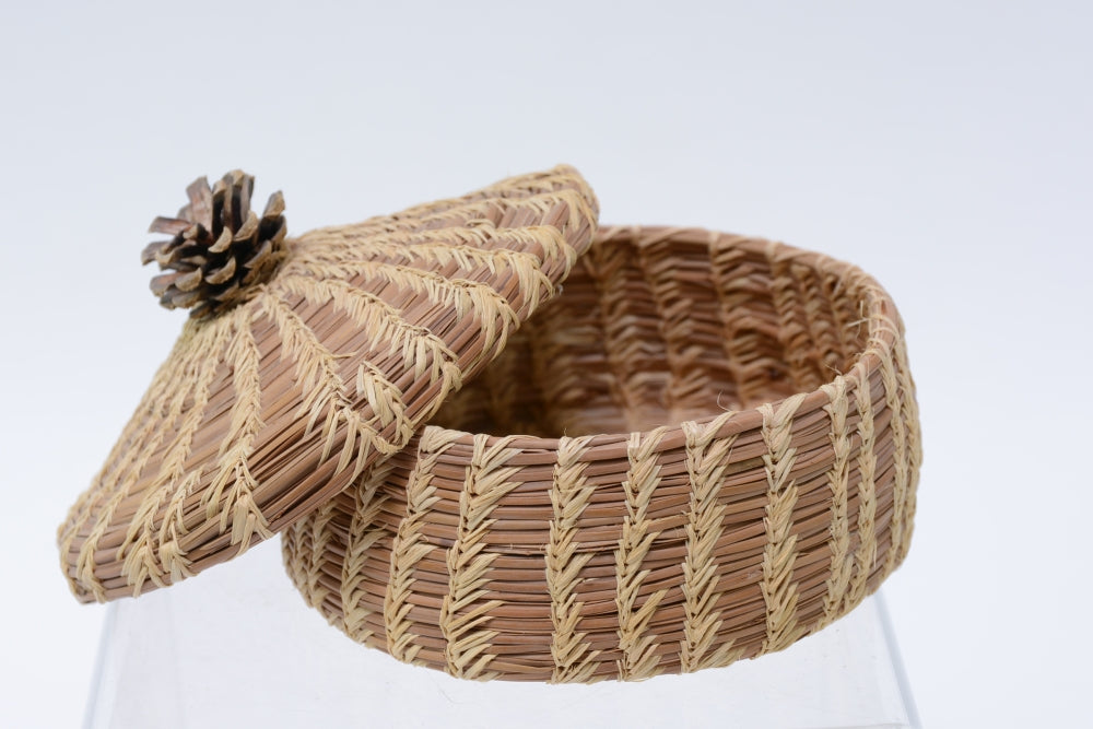 Antique Appalachian Pine Needle and Cone Basket