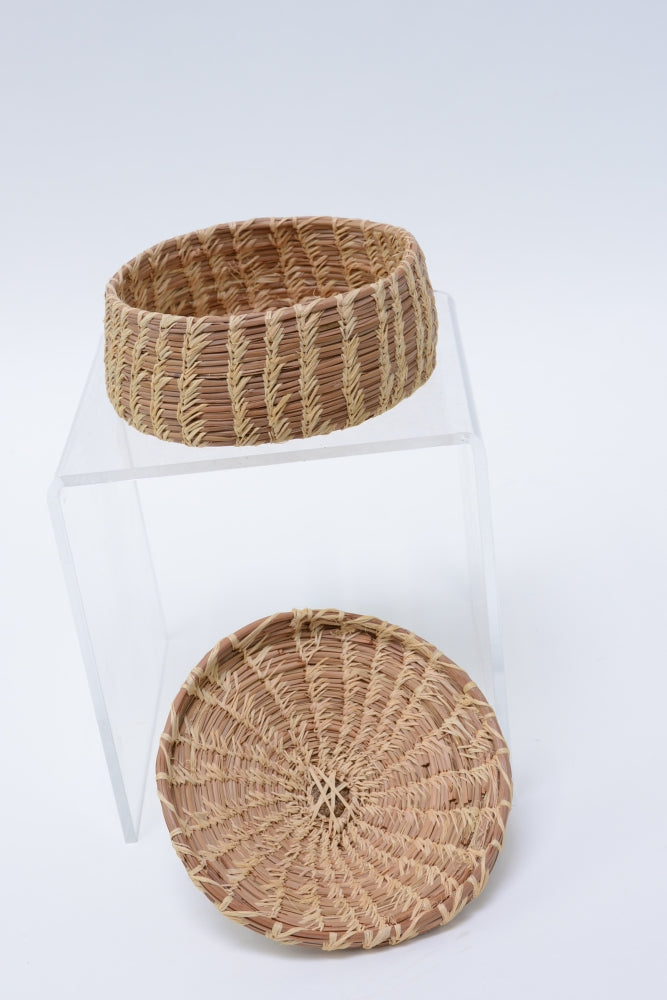 Antique Appalachian Pine Needle and Cone Basket
