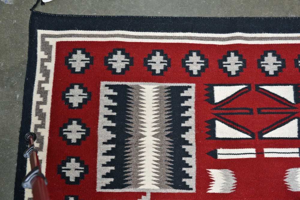 Fine Navajo Rug Storm Pattern by Elona Yazzie
