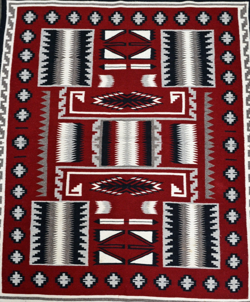 Fine Navajo Rug Storm Pattern by Elona Yazzie