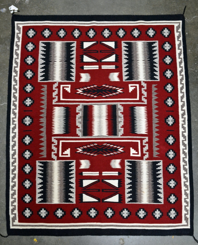 Fine Navajo Rug Storm Pattern by Elona Yazzie