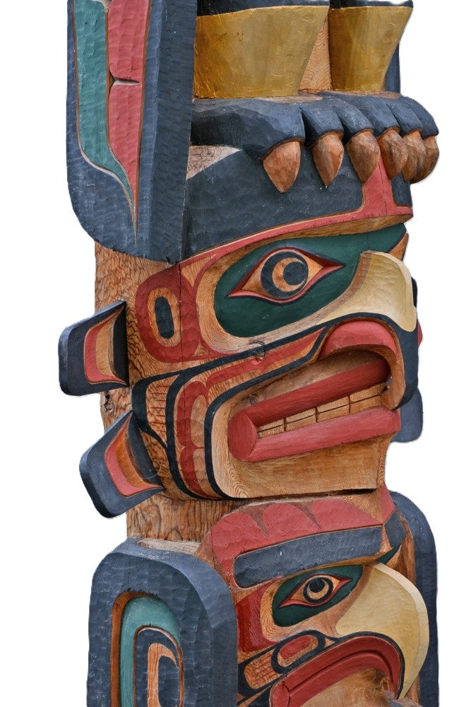Kwaguilth (Kwakiutl)  Totem Pole by Richard Hunt- Subject to availability