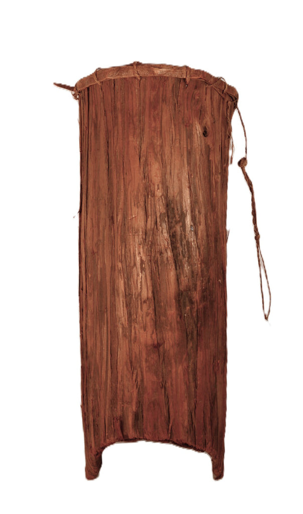 Large Mid Columbia River Folded Cedar Bark Basket with Twine Handle