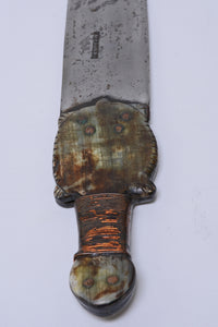 Plains Dag Knife with beaded sheath with turtle handle