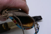 Sioux Dag Knife with beaded sheath with bone handle