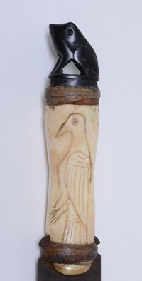 Sioux Dag Knife with beaded sheath with bone handle