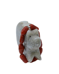 Zuni Fetish Bear with Red Bead Necklace
