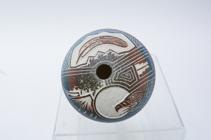 Navajo Carved Pottery by Harrison Tom