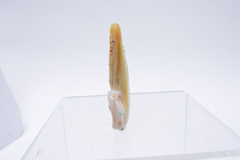 Zuni Fetish: Corn Maiden by Sandra Quandalacy; shell