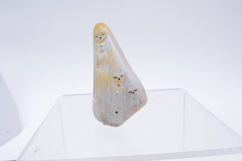 Zuni Fetish: Corn Maiden by Sandra Quandalacy; shell