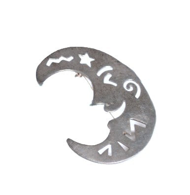 Navajo Sterling Silver Half Moon Pin