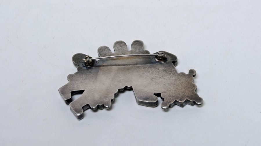 Zuni Rainbow Pin with Inlaid Stones 2.75"
