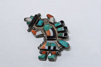Zuni Rainbow Pin with Inlaid Stones 2.75"