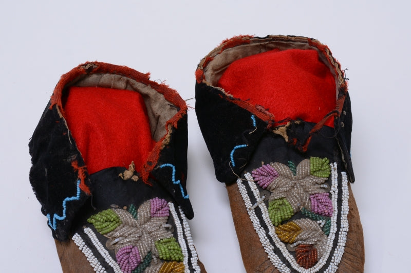 Early Iroquois Beaded Moccasins