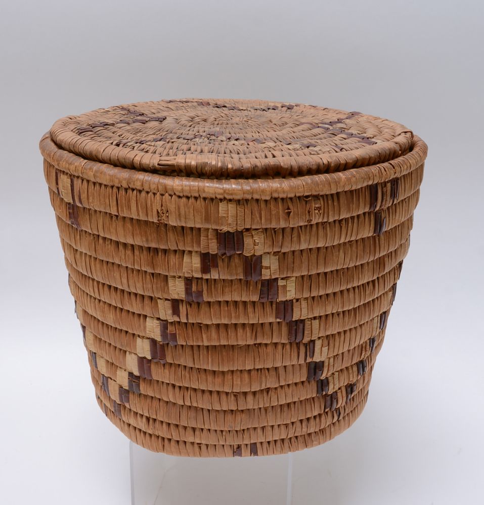 Large lidded Salish Basket