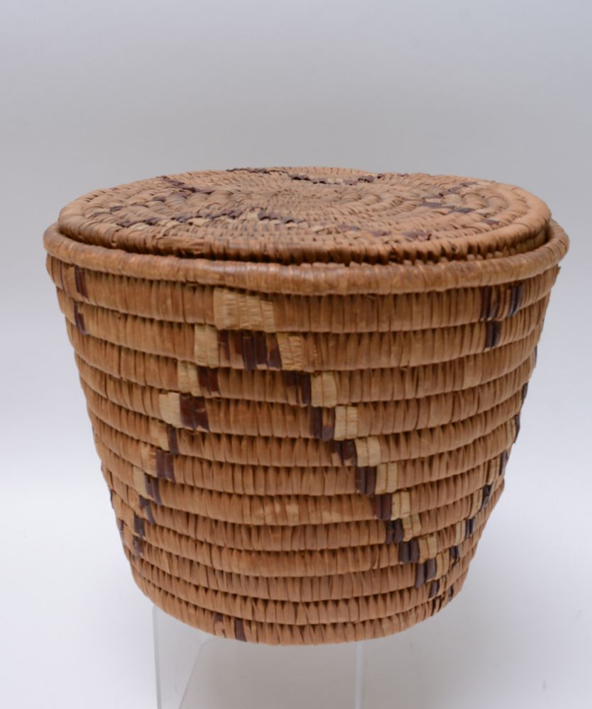 Large lidded Salish Basket
