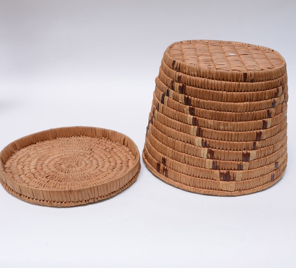 Large lidded Salish Basket