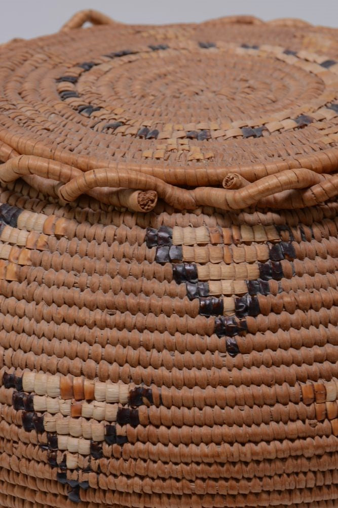Large Salish Storage Basket with Lid