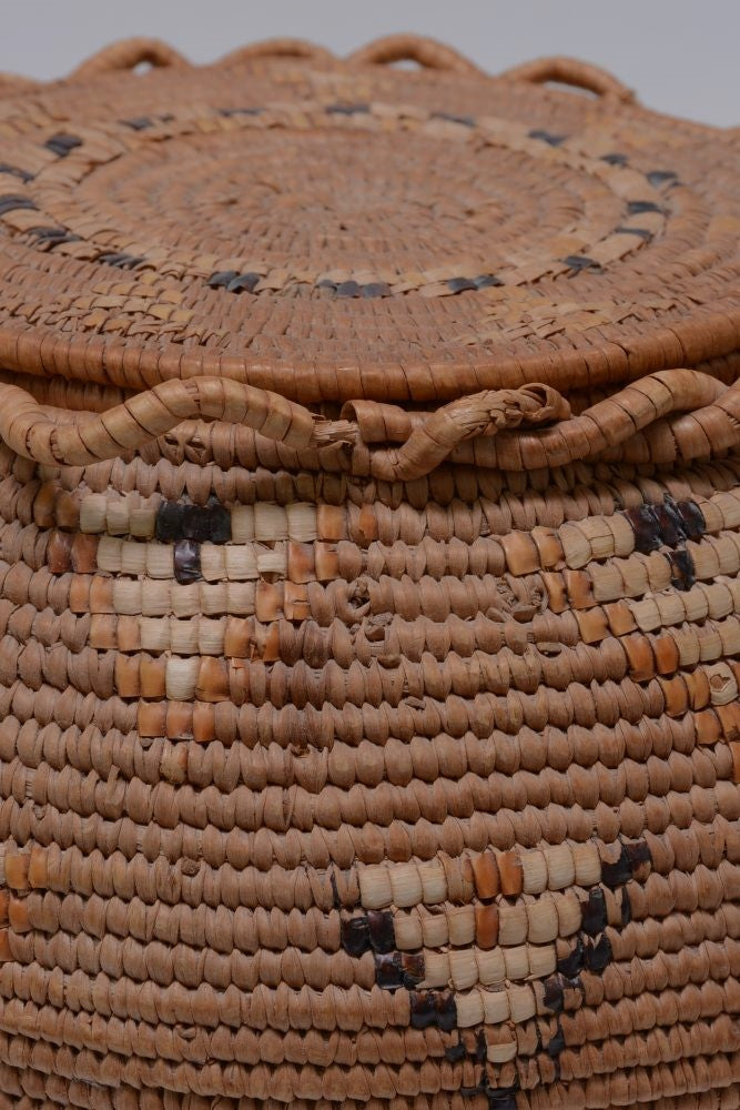 Large Salish Storage Basket with Lid