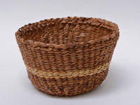 Antique Quinault basketry bowl, light band in center