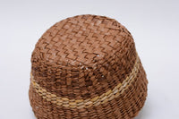 Antique Quinault basketry bowl, light band in center