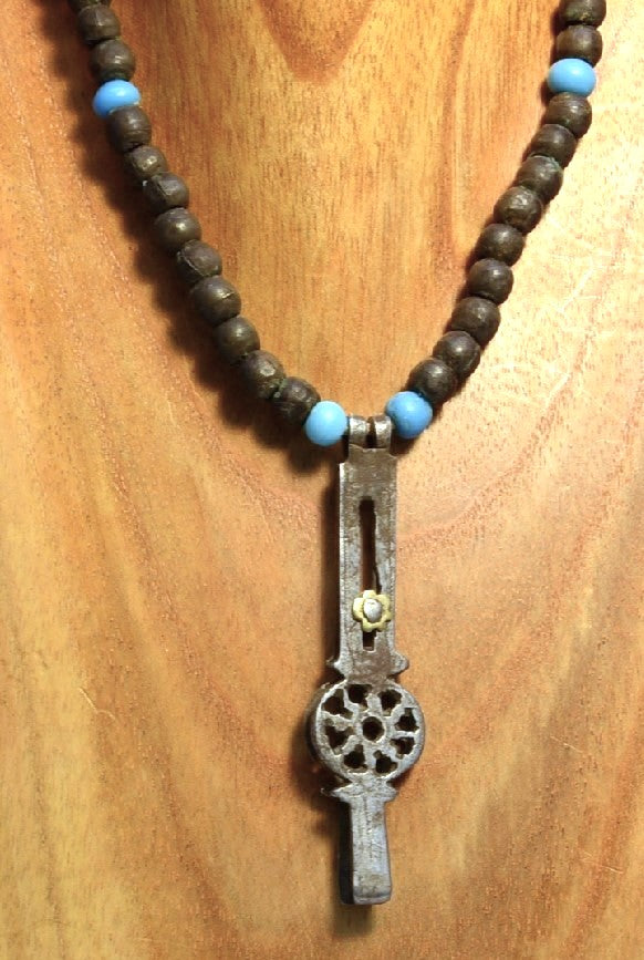 Southern Plains Bead and Whisker Puller Pendant Necklace