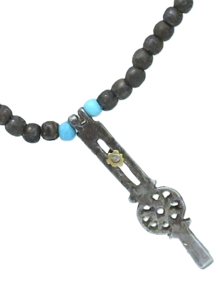Southern Plains Bead and Whisker Puller Pendant Necklace