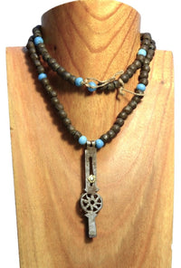 Southern Plains Bead and Whisker Puller Pendant Necklace
