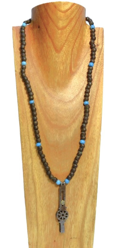 Southern Plains Bead and Whisker Puller Pendant Necklace