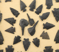 Framed 33 Basalt Arrowhead  -  Points - Drills - Knife Blades