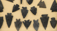 Framed 33 Basalt Arrowhead  -  Points - Drills - Knife Blades