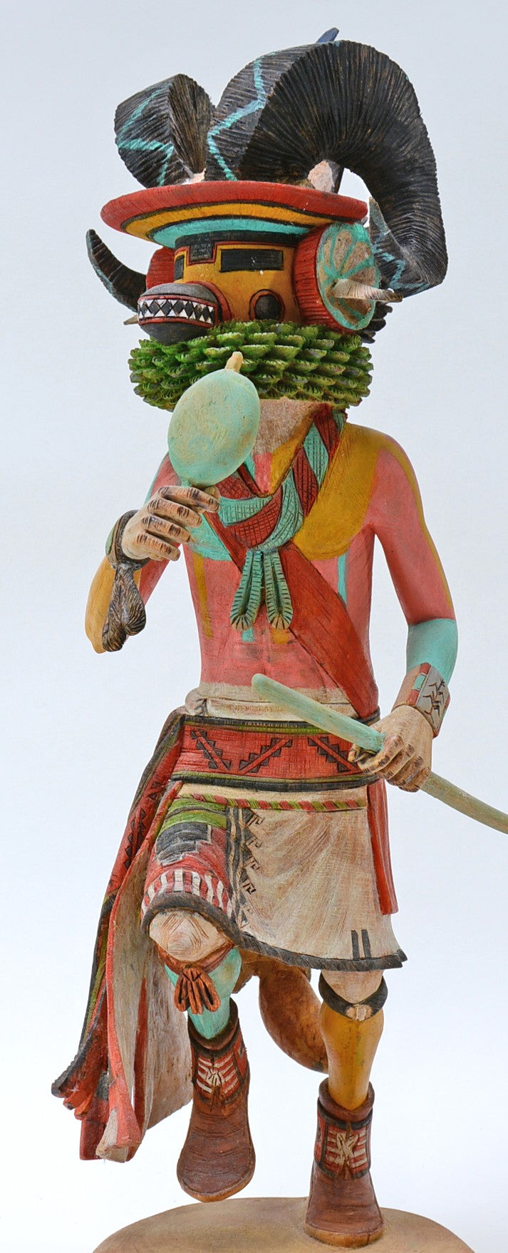 Hopi Pueblo Big Horn Ram (Pang) Kachina Doll By Sam Kayquoptewa
