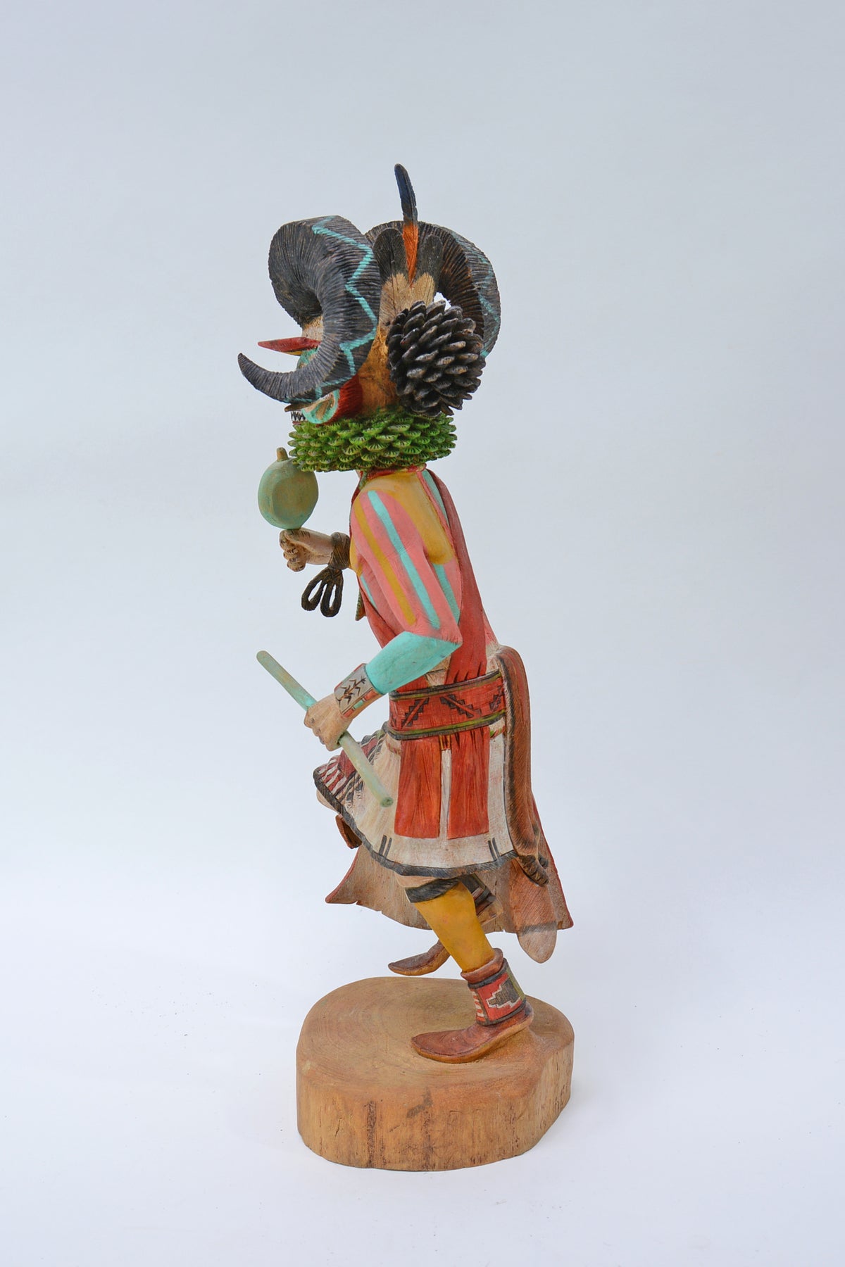 Hopi Pueblo Big Horn Ram (Pang) Kachina Doll By Sam Kayquoptewa