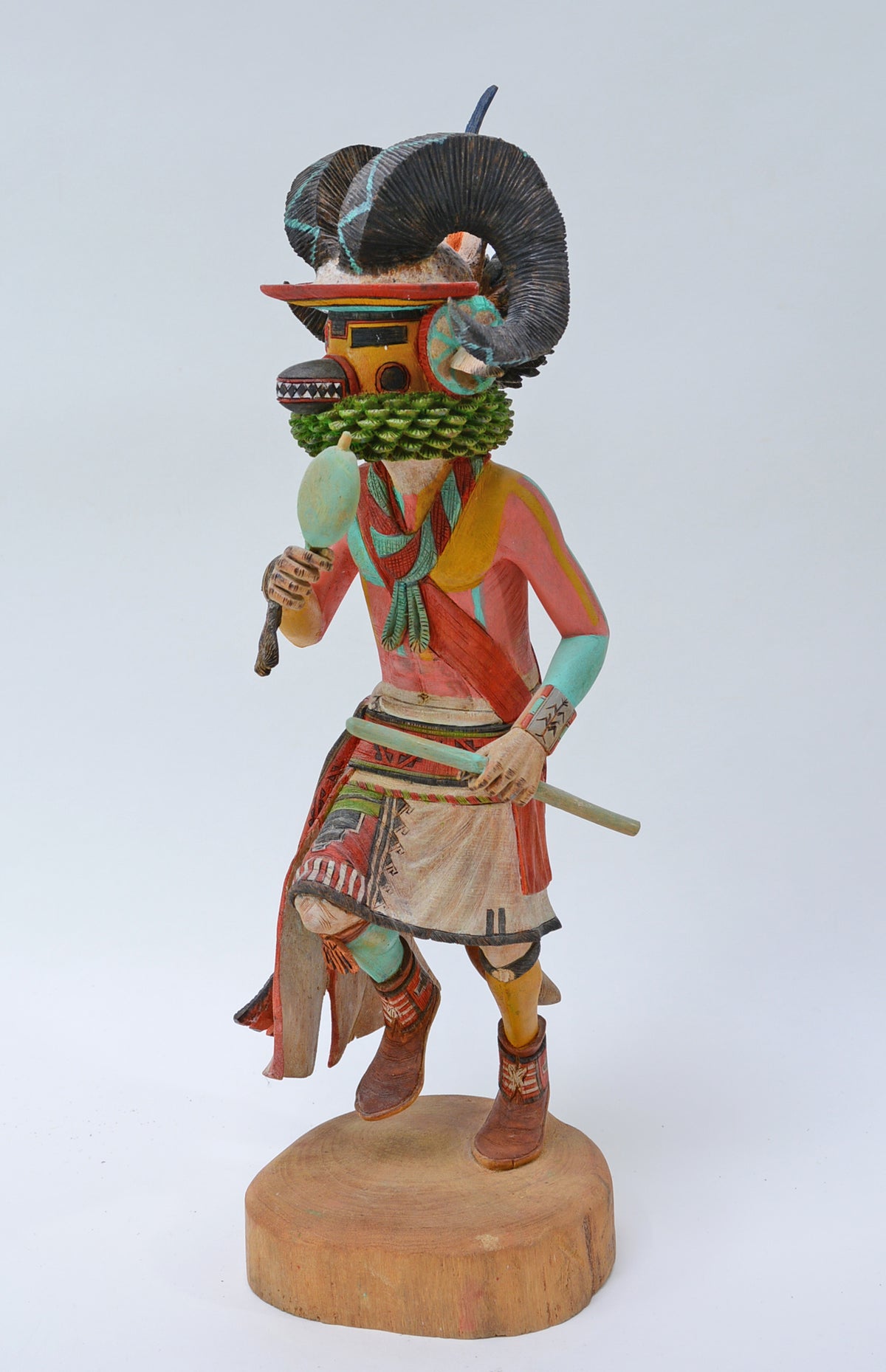 Hopi Pueblo Big Horn Ram (Pang) Kachina Doll By Sam Kayquoptewa