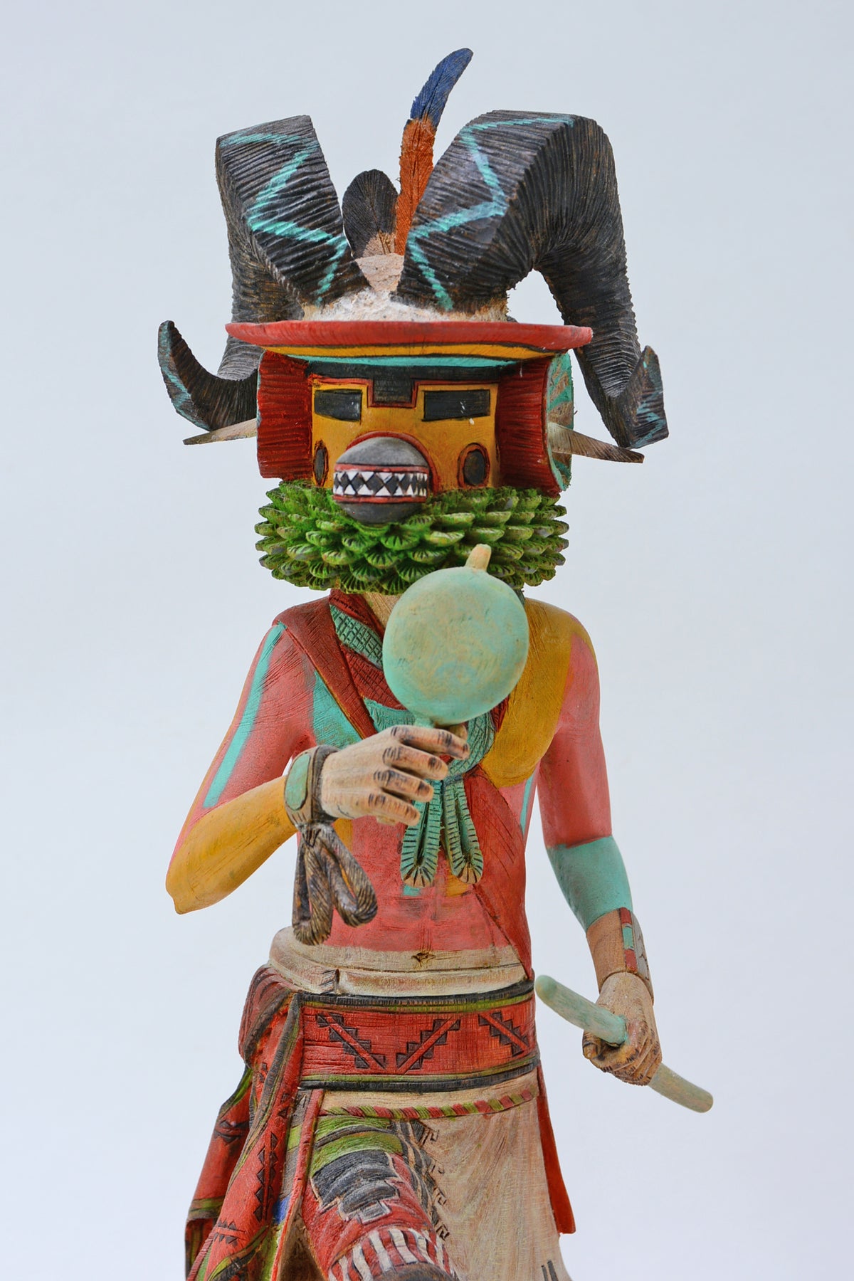 Hopi Pueblo Big Horn Ram (Pang) Kachina Doll By Sam Kayquoptewa