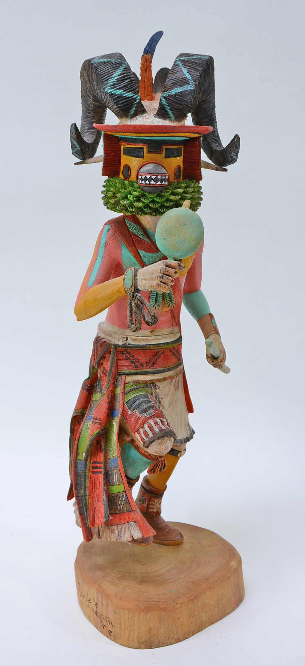 Hopi Pueblo Big Horn Ram (Pang) Kachina Doll By Sam Kayquoptewa