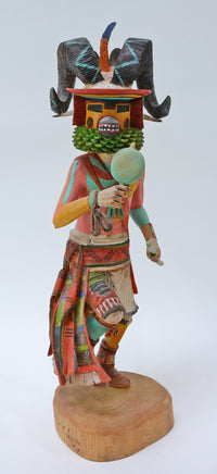 Hopi Pueblo Big Horn Ram (Pang) Kachina Doll By Sam Kayquoptewa