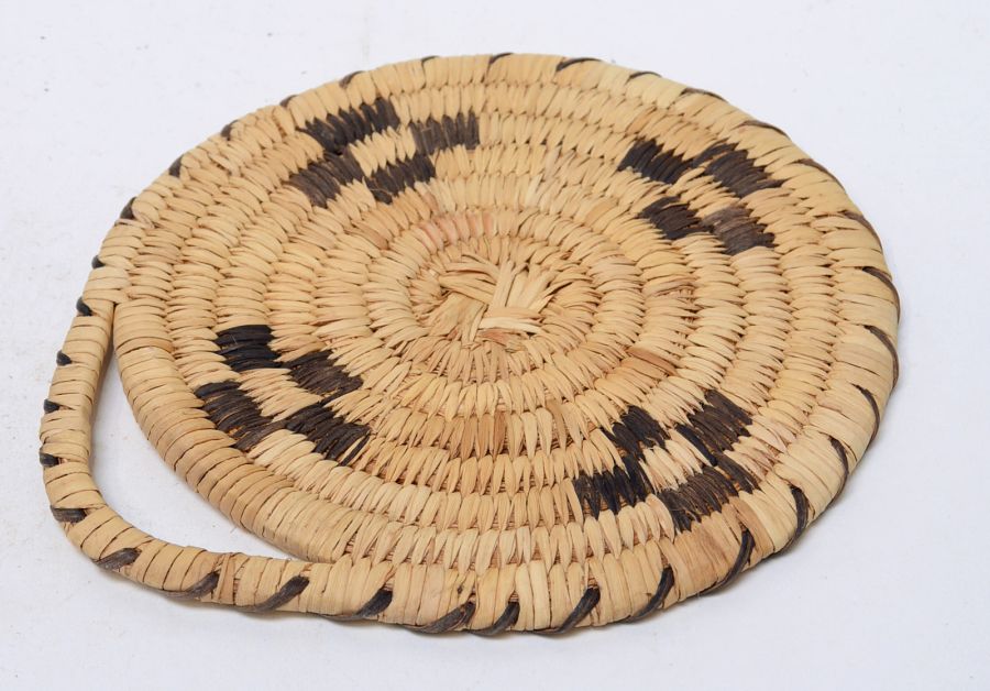 Papago Indian Basket with Coyote tracks motif