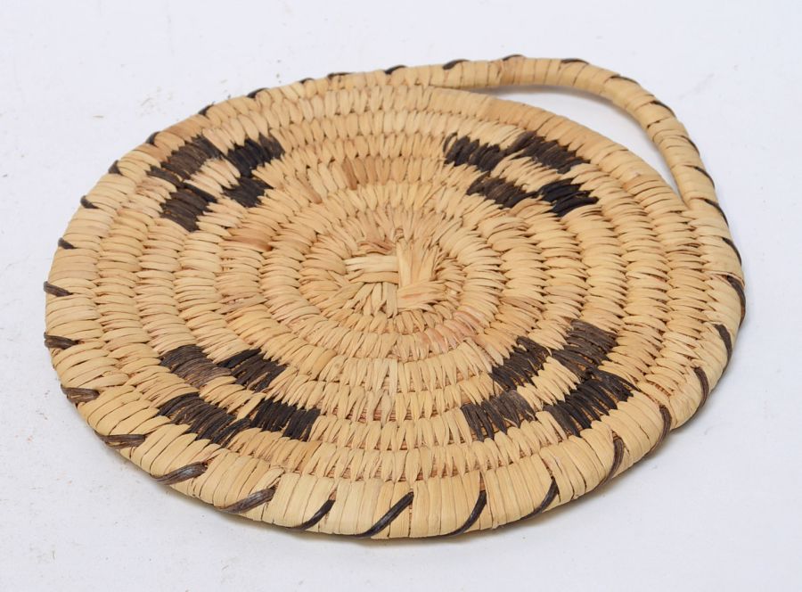 Papago Indian Basket with Coyote tracks motif
