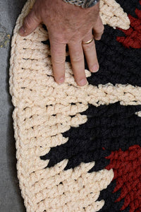 Navajo Cord Woven Wedding Basket Rug