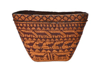 Chilcotin, Lower West British Columbia;  Large Rectangular Burden Basket with figures