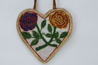 Plateau Beaded Heart Bag with Roses