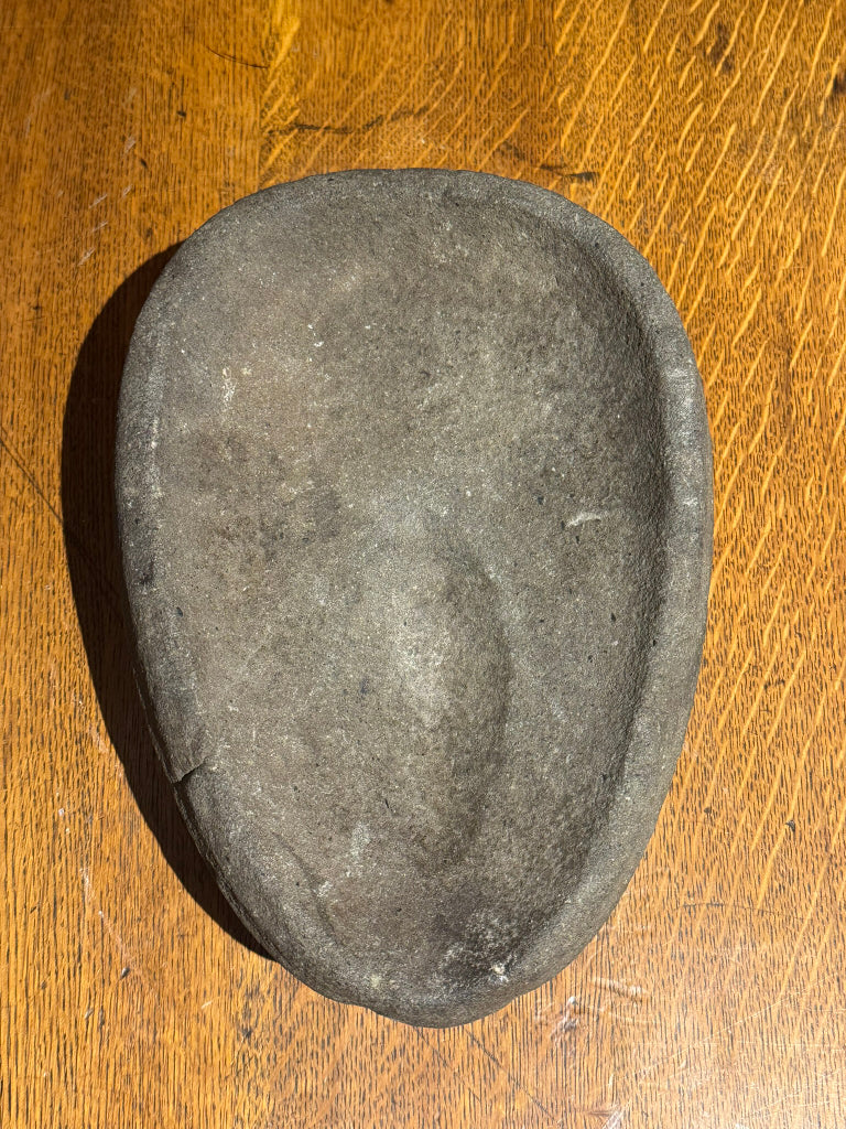 Hard Stone Eskimo Oil Lamp With Whale or Reverse